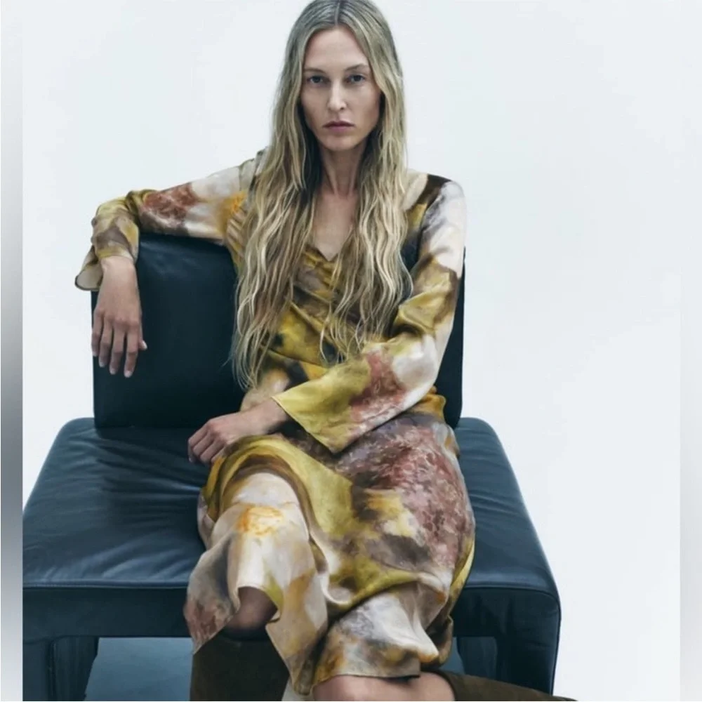 Zara Floral Maxi Dress - Green and Cream - Picture 3 of 13